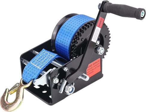 3500 رطل قارب سحب winches مع حزام أزرق يبلغ طوله 33 قدمًا ، 4: 1/8: 1 مقطورة تروس للقوارب ، وقوارب يدوية الشقوق سحب وينش ، مثالية لمقطورة القوارب ، التزلج النفاث ، RV ، و ATV in Saudi Arabia