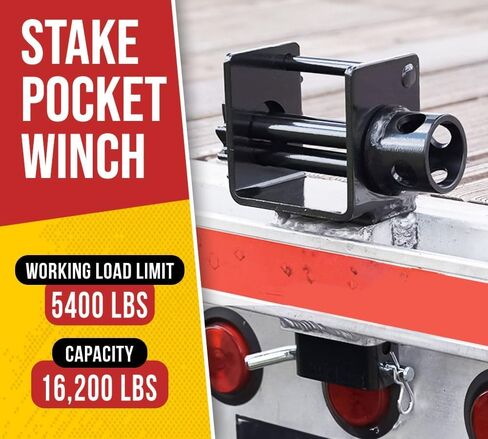 MyTee Products (2 Pack) Trailer Stake Pocket Winch Flatbed Attility Carty# 16200 LBS in Kuwait