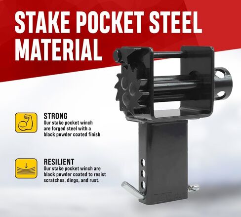 MyTee Products (2 Pack) Trailer Stake Pocket Winch Flatbed Attility Carty# 16200 LBS in Kuwait