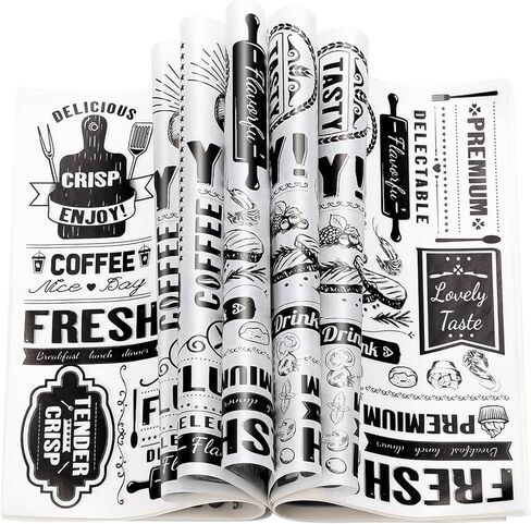 100pcs العودة إلى أوراق ورق الشمع المدرسية للطعام ، ورق الشمع لرفوف شطيرة الغذاء لفائف لذيذة لذيذة ، وبطانات سلة النزهة المقاومة للزيت مع المطبخ مصنوعة يدويًا in Kuwait