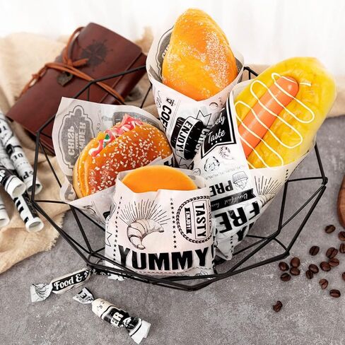 100pcs العودة إلى أوراق ورق الشمع المدرسية للطعام ، ورق الشمع لرفوف شطيرة الغذاء لفائف لذيذة لذيذة ، وبطانات سلة النزهة المقاومة للزيت مع المطبخ مصنوعة يدويًا in Kuwait