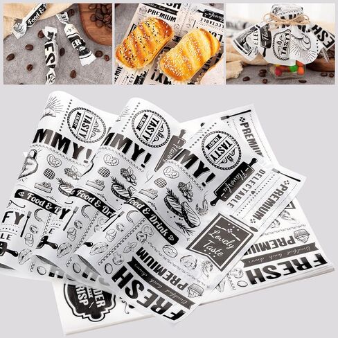 100pcs العودة إلى أوراق ورق الشمع المدرسية للطعام ، ورق الشمع لرفوف شطيرة الغذاء لفائف لذيذة لذيذة ، وبطانات سلة النزهة المقاومة للزيت مع المطبخ مصنوعة يدويًا in Kuwait