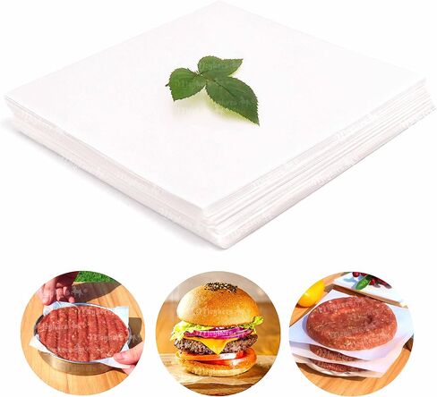 Meykers Wax Patty Paper Sheets لمدة 5 بوصات برغر الصحافة - 500 PCS Round Hamburger Patty Paper لفصل الفطائر المدمجة المتجمدة - Circle Burger Paper لسهولة إطلاقها من Maker Mould in Kuwait