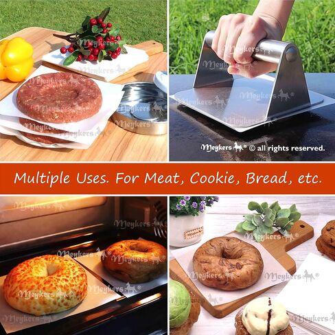Meykers Wax Patty Paper Sheets لمدة 5 بوصات برغر الصحافة - 500 PCS Round Hamburger Patty Paper لفصل الفطائر المدمجة المتجمدة - Circle Burger Paper لسهولة إطلاقها من Maker Mould in Kuwait