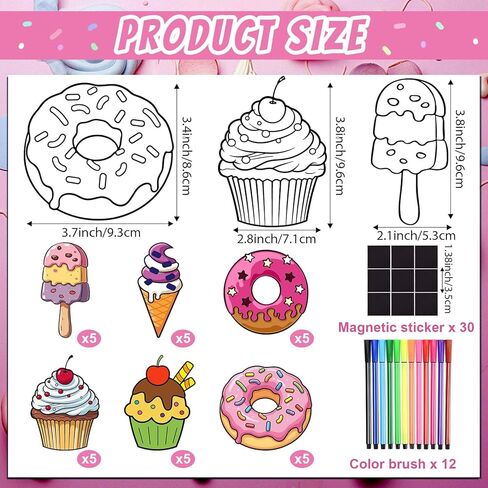 Sanixin 30 pcs عيد الأب DIY Crafts Magnets Kit Color Your Happy Foder's Day Magnet لأفضل Dad DIY تلوين الحلي المغناط in Kuwait