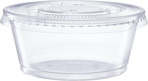 GUSTO [2 oz. - 200 Count Clear Disposable Plastic Portion Cups with Lids - Soufflé Cups, Jello Shot Cups With Lids, Clear Plastic Containers Perfect for salad Dressing and More in Saudi Arabia
