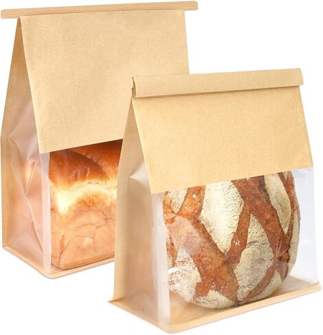 50 حزمة صغيرة أكياس مخبز مع نافذة ، 3.9x3.1x8.2 بوصة TIN TIB Tab Lock Cookie Capaging Bage Paper Acags for Granola محلية الصنع ، الفشار ، الحلوى ، الأشياء الجيدة in Kuwait