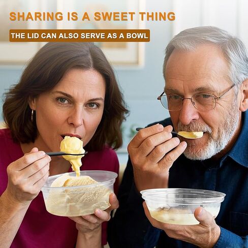 8oz Plastic Containers With Lids And Spoons 50 Pack, Dessert Cups With Lids,Small Disposable Snack Bowls For Ice Cream Cake Fruit Parfait Pudding And Jello Shot (8oz) in Kuwait