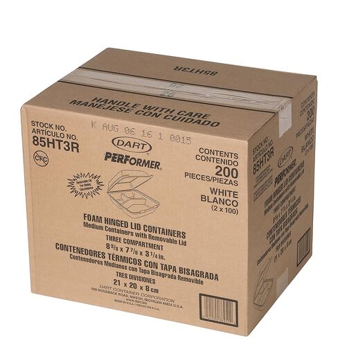 DART 85HT3R MED PERISED 3 COMP FOAM CONTERER ، 8.5 بوصة (حالة 200) ، النسخة الأصلية ، الأبيض in Saudi Arabia