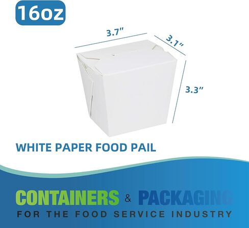400 Pack 16oz Disposable Paper Take out Containers Paper Food Pail, Chinese Food Boxes for Picnic, Restaurants, Theme Party Favors Decorations and Pail Party Favor-White in Saudi Arabia