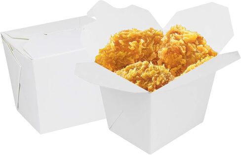400 Pack 16oz Disposable Paper Take out Containers Paper Food Pail, Chinese Food Boxes for Picnic, Restaurants, Theme Party Favors Decorations and Pail Party Favor-White in Kuwait