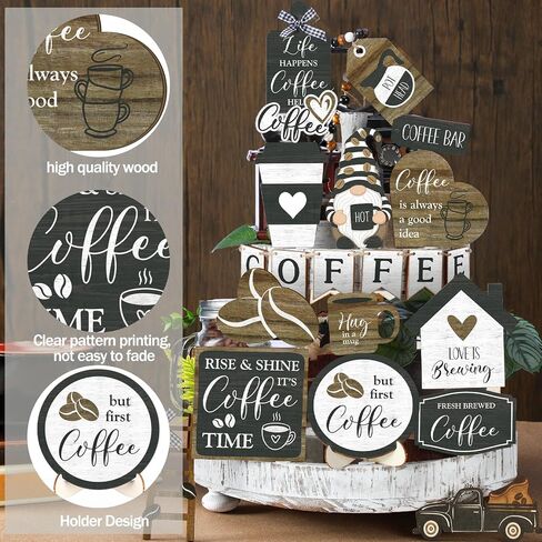 Yaomiao 21 Pcs Farmhouse Tiered Tray Decor Set Rustic Farmhouse Wood Sign Decor Items Vintage Rustic Family Gather Blessed Tiered Tray This is Our Happy Place Sign for Home Kitchen Table Shelf in Kuwait