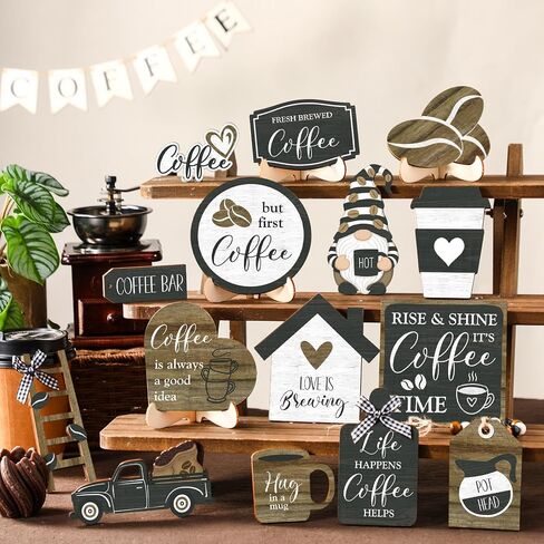 Yaomiao 21 Pcs Farmhouse Tiered Tray Decor Set Rustic Farmhouse Wood Sign Decor Items Vintage Rustic Family Gather Blessed Tiered Tray This is Our Happy Place Sign for Home Kitchen Table Shelf in Kuwait