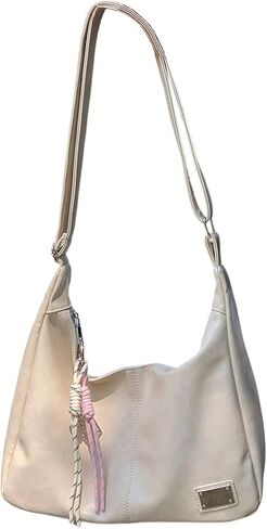 Floerns Women's Soft PU Leather Crossbody Bag Vintage Slouchy Hobo Bag with Zipper in Saudi Arabia