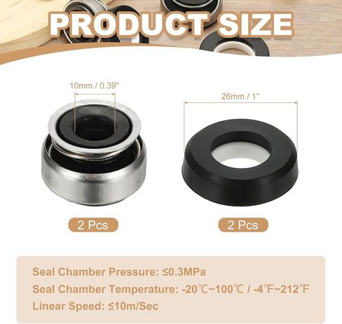 PATIKIL Mechanical Seal Kit, 2 Pcs 25mm / 1 Inch Gas Water Pump Replace Mechanical Shaft Seal Replacements Kit in Saudi Arabia