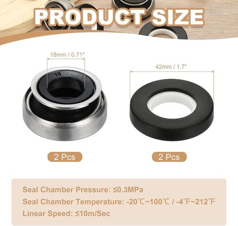 PATIKIL Mechanical Seal Kit, 2 Pcs 25mm / 1 Inch Gas Water Pump Replace Mechanical Shaft Seal Replacements Kit in Saudi Arabia