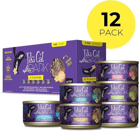 Tiki Cat بعد طعام القطة الرطبة الناعمة ، وصفة كبد الدجاج الداكنة ، 5.5 أوقية. Can (8 count) in Kuwait