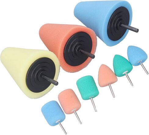 Kimiss 9pcs تلميع كرات الإسفنج المخروطية لرعاية محور عجلة السيارات - أداة تلميع المعادن متعددة الاستخدامات للتدريبات والمطاحن - مثالية للمساحات الضيقة والتصاميم المعقدة in Saudi Arabia