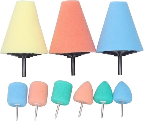 Kimiss 9pcs تلميع كرات الإسفنج المخروطية لرعاية محور عجلة السيارات - أداة تلميع المعادن متعددة الاستخدامات للتدريبات والمطاحن - مثالية للمساحات الضيقة والتصاميم المعقدة in Saudi Arabia