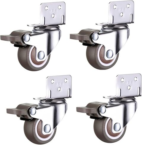 عجلات العجلات 4pcs الأثاث عجلات العجلات العجلات العجلات تماما دوارة مطاط ناعمة للأثاث (sliver-b ، 2 ") in Kuwait