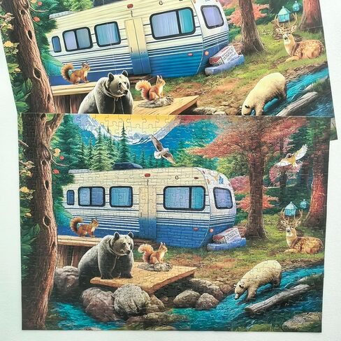 500 Piece Puzzles for Adults - Difficult Jigsaw Puzzles for Adults Challenging - Picnic Kittens and Donuts in Kuwait