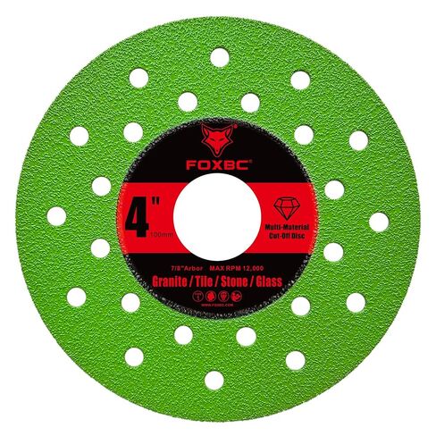 FOXBC 4 inch Diamond Rock Slab Grinding Cut Off Multi-Material Disc for Angle Grinder, for Granite, Marble, Tile, Stone, Glass, 7/8" Arbor - 3 Pack in Saudi Arabia