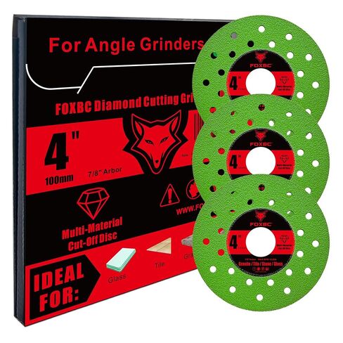 FOXBC 4 inch Diamond Rock Slab Grinding Cut Off Multi-Material Disc for Angle Grinder, for Granite, Marble, Tile, Stone, Glass, 7/8" Arbor - 3 Pack in Saudi Arabia