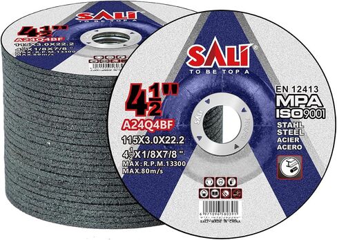 SALI 25 Pack 4-1/2 Inch Grinding Wheels for General Purpose Metal & Stainless Steel, Aluminum Oxide Grinding Disc for Angle Grinder, Depressed Center 4.5" * 1/4" * 7/8"(115 * 6.0 * 22.2 mm) in Saudi Arabia