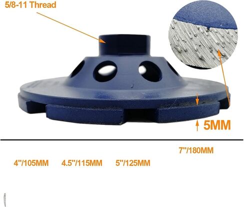DT-Diatool 2PCS/PK 100/115/125/180 مم كوب مزدوج عجلة طحن M14 أو 5/8-11 للخرسانة الرخام الجرانيت الصلب الخرسانة (2pcs 100mm M14) in Saudi Arabia