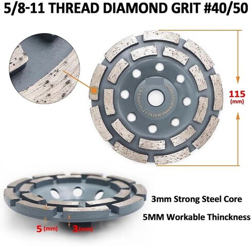 2pcs 4.5inch صف مزدوج طحن الكوب عجلة 115 ملم ، masonry ، أقراص طحن الرخام الجرانيت in Saudi Arabia