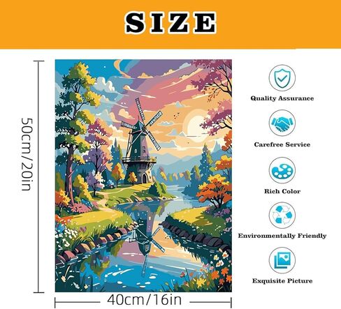 Zythron Landscape Compe Paint by Number Kits ، Paint by Numbers Flowers ، Flower Come Paint by Number Mets for Beginner ، Diy Canvas Paint Paint by Number for Home Wall Decor Gift 16 × 20 inch in Saudi Arabia