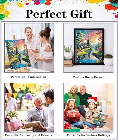 Zythron Landscape Compe Paint by Number Kits ، Paint by Numbers Flowers ، Flower Come Paint by Number Mets for Beginner ، Diy Canvas Paint Paint by Number for Home Wall Decor Gift 16 × 20 inch in Saudi Arabia
