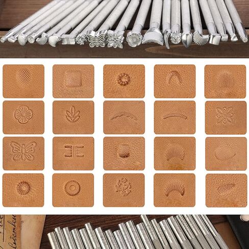 WONVOC 36 PCS Leather Letter Stamping Kit, 6mm Leather Letter Number Stamps, Leather Stamping Tools, with 6 Wool Daubers Ball Brush for DIY Leather Crafts in Kuwait