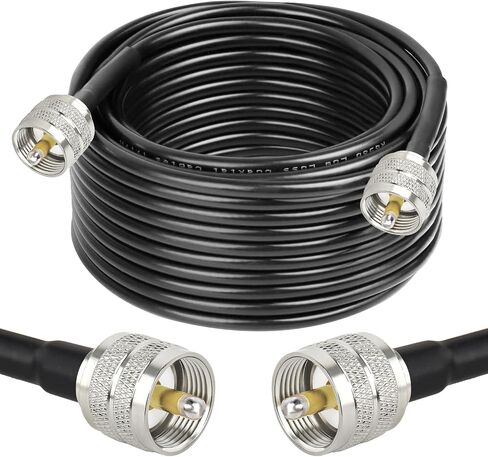 XRDS -RF RG58 COAX CB Cable 6ft ، 50 أوم مع موصلات الذكور PL -259 -كابل محوري مرن ودائم لراديو CB ، راديو لحم الخنزير ، هوائي ، متر SWR ، SDR in Kuwait