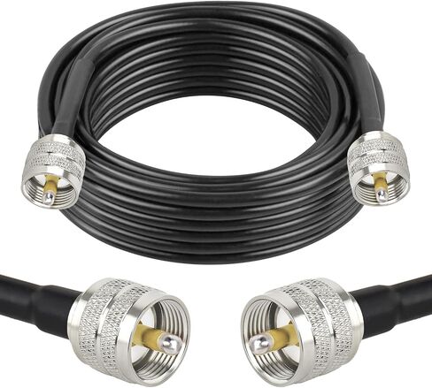 XRDS -RF RG58 COAX CB Cable 6ft ، 50 أوم مع موصلات الذكور PL -259 -كابل محوري مرن ودائم لراديو CB ، راديو لحم الخنزير ، هوائي ، متر SWR ، SDR in Kuwait
