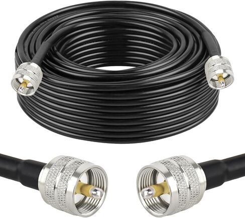 XRDS -RF RG58 COAX CB Cable 6ft ، 50 أوم مع موصلات الذكور PL -259 -كابل محوري مرن ودائم لراديو CB ، راديو لحم الخنزير ، هوائي ، متر SWR ، SDR in Kuwait