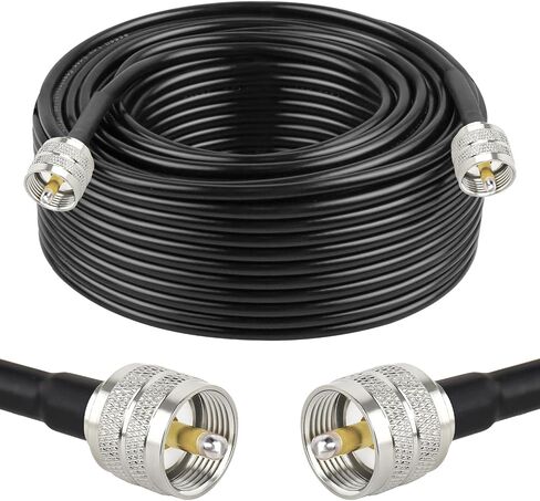 XRDS -RF RG58 COAX CB Cable 6ft ، 50 أوم مع موصلات الذكور PL -259 -كابل محوري مرن ودائم لراديو CB ، راديو لحم الخنزير ، هوائي ، متر SWR ، SDR in Kuwait