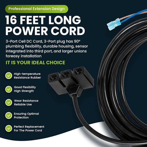 R0402800 16 Feet DC Cord Power Cord Replacement for Jandy Zodiac Aquapure PureLink Chlorine Generator, Fits Cell Cords for PLC1400 and PLC700 Salt Cells in Saudi Arabia