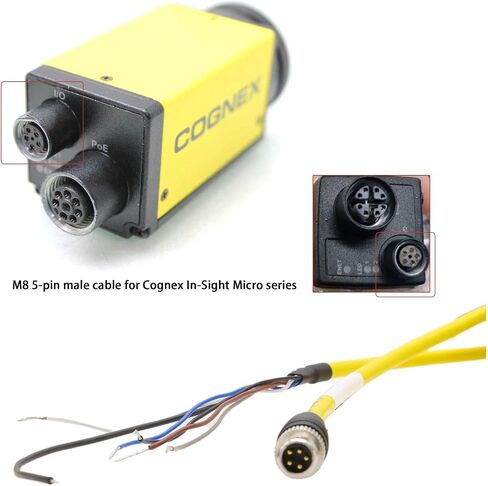 M8 5-Pin-Code to Flying Leads Cable لـ Cognex هو 632 631 Micro 2000 ISM1050 نظام الرؤية الأتمتة الصناعية الخفيفة ، 24AWG ، 5M in Kuwait