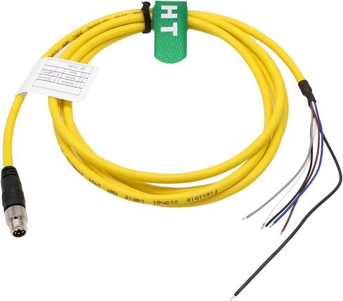 M8 5-Pin-Code to Flying Leads Cable لـ Cognex هو 632 631 Micro 2000 ISM1050 نظام الرؤية الأتمتة الصناعية الخفيفة ، 24AWG ، 5M in Kuwait
