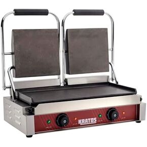 Kratos Commercial Panini Sandwich Grill Grooved Top w/Smooth Bottom Plate | 14" x 9" Cooking Surface, Electric Commercial Countertop Panini Press, 120V, 1750W (29Y-022) in Saudi Arabia