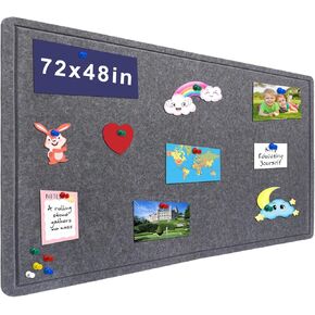 Bulletin Board - 23.5 × 17.5 بوصة زخرفية لوح دبوس - لوحة Cork بديلة للجدار - لوحة صور قابلة للطي للوحة الصلاة ذاتية اللصق مع 20 Pushpins - رمادي داكن in Kuwait