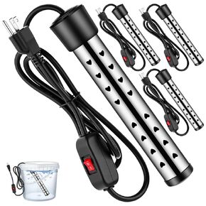 4 Pack Immersion Water Heaters 1500w Portable Electric Heater Stainless Steel Heater Bucket Water Heater Bathtub Heater with Protective Cover, Great for Home, Camping and Outdoor Use in Kuwait
