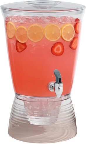 Drink Dispensers for Parties (2.5 Gallon) Large Plastic Water Dispenser for Counter Tops, No Mess, Easy to Assemble & Wash, Up to 40 Drinks in Kuwait