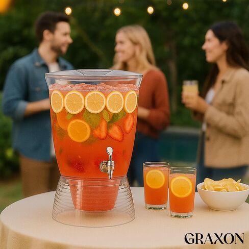 Drink Dispensers for Parties (2.5 Gallon) Large Plastic Water Dispenser for Counter Tops, No Mess, Easy to Assemble & Wash, Up to 40 Drinks in Kuwait