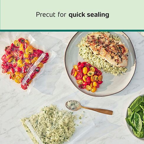 FoodSaver Quart Pre-Cut Vacuum Seal Bags, Easy Use Vacuum Storage Bags, Align to Seal and Tear to Open Vacuum Sealer Storage Bags, 43 Pack in Saudi Arabia