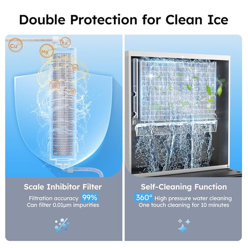 آلة الجليد التجارية 680 رطلاً/24 ساعة ، تخزين 560 رطلاً ، صانع ثلج صناعي كبير ، جليد جاهز في 5-15 دقيقة ، مع وضع التنظيف الذاتي ، مع وظيفة التوقيت ، و 30 مستويات من سماكة الجليد ، والفولاذ المقاوم للصدأ in Kuwait