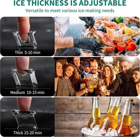 YITAHOME 120Lbs Commercial Ice Maker Machine ETL & DOE Certificated, Under Counter Ice Machine Commercial, Big Ice Makers Freestanding for Home Cafe Bar Restaurant 50pcs with 33lbs Storage Bin in Kuwait