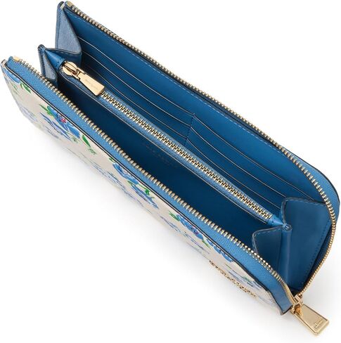 kate spade new york Devin Spring Pansies Embossed Saffiano Leather Zip Around Continental Wallet, Blush Cloud Multi in Kuwait