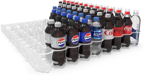 Visi -slide 20oz موزع المشروبات الصودا - Gravity Fed Glide للأرفف الزاوية للمبردات ، والثلاجات التجارية ، والقرع البارد (حزمة 6) منظم الشراب للعلب والزجاجات والمزيد in Kuwait